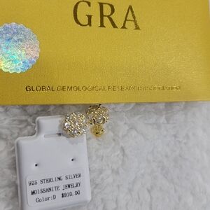 Moissanite Studs Gold Over Sterling Silver Earrings